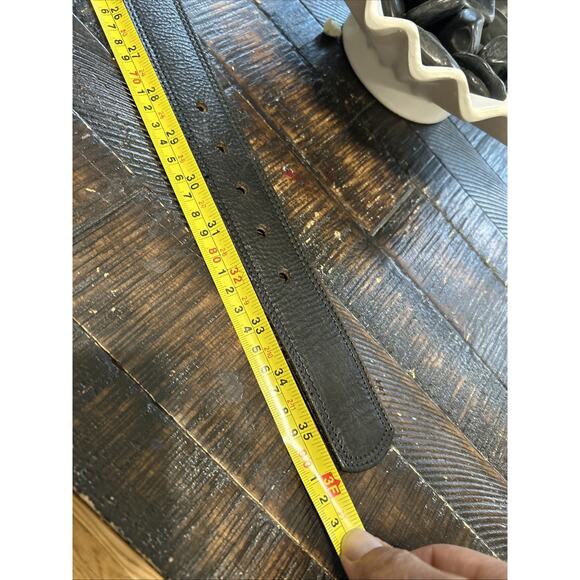 Streets Ahead Western Leather Belt Sz M Vintage w/floral embossed Ranch Black main image 5